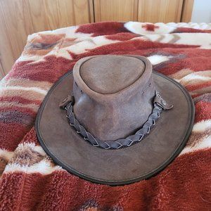 Western Womens or mens  BC Hats leather Australia size large handmade hat.